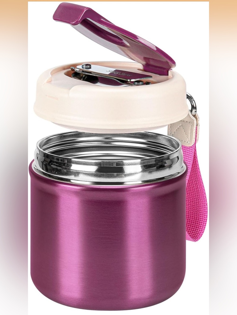 Pebue - 15.8 Oz, Insulated Food Container - Stainless Steel